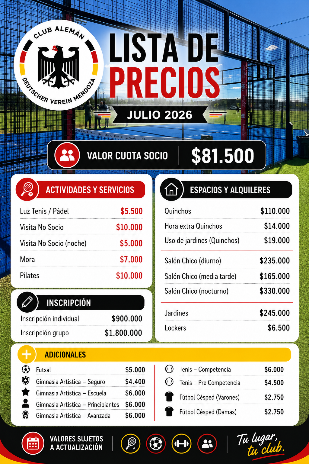 Lista de precios